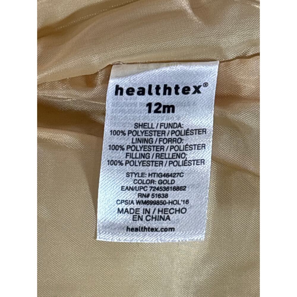 Healthtex Baby 12M Gold Metallic Puffer Vest Shiny Zip Toddler Coat - Picture 6 of 6